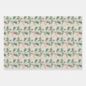 クリスマスレッドとグリーン設計 ラッピングペーパーシート (正面3)