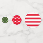 クリスマスレッドとダークグリーン(とドストライプット付) コンフェッティ (裏面)