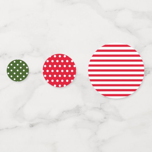 クリスマスレッドとダークグリーン(とドストライプット付) コンフェッティ (裏面)