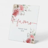 クリスマスレッドとピンクの花シャワーが好き 台座サイン (正面)