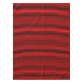 クリスマスレッドとブラックストライプ テーブルクロス (正面)