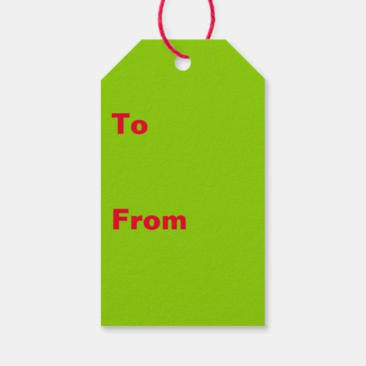 クリスマスレッドとブラットグリーン ギフトタグ (裏面)