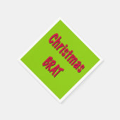 クリスマスレッドとブラットグリーン スタンダードカクテルナプキン (角)