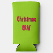 クリスマスレッドとブラットグリーン スリム缶クーラー (正面)