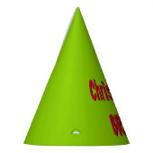 クリスマスレッドとブラットグリーン パーティーハット (左)