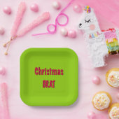 クリスマスレッドとブラットグリーン ペーパープレート (パーティー)