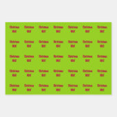 クリスマスレッドとブラットグリーン ラッピングペーパーシート (正面)