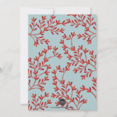 クリスマスレッドとブルーのホリデー カントリー シック 招待状 (裏面)