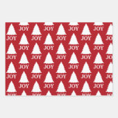 クリスマスレッドとホワイトパターン ラッピングペーパーシート (正面2)