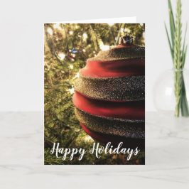 クリスマスレッドと金ゴールドオーナメント シーズンカード