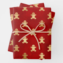 クリスマスレッドと金ゴールドジンジャーブレッドマン