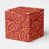 クリスマスレッドと金ゴールド図解入りの、写真付きののパターン フェイバーボックス (正面サイド)