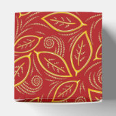 クリスマスレッドと金ゴールド図解入りの、写真付きののパターン フェイバーボックス (上部)