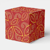 クリスマスレッドと金ゴールド図解入りの、写真付きののパターン フェイバーボックス (裏面サイド)