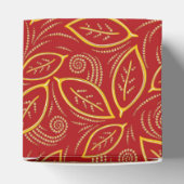 クリスマスレッドと金ゴールド図解入りの、写真付きののパターン フェイバーボックス (上部)