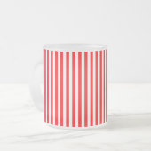 クリスマスレッドのクリスマスキャンディーケーン フロストグラスマグカップ (正面左)