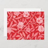 クリスマスレッドのザクロヴィンテージ ポストカード (正面/裏面)