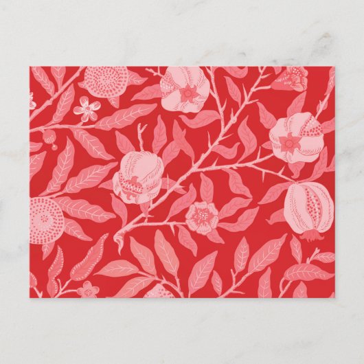 クリスマスレッドのザクロヴィンテージ ポストカード (正面)