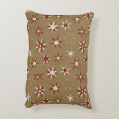 クリスマスレッドのジオスターズ – 金ゴールドパターン。 アクセントクッション (裏面(縦))