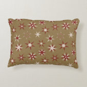 クリスマスレッドのジオスターズ – 金ゴールドパターン。 アクセントクッション (裏面)