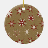 クリスマスレッドのジオスターズ – 金ゴールドパターン。 セラミックオーナメント (裏面)