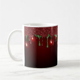 クリスマスレッドのドリップ柄 コーヒーマグカップ