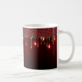 クリスマスレッドのドリップ柄 コーヒーマグカップ