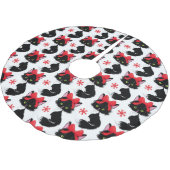 クリスマスレッドの弓を使ったかわいい黒猫 ブラッシュドポリエステルツリースカート (アングル)