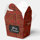 クリスマスレッドの格子模様のお願い箱 フェイバーボックス (オープン)