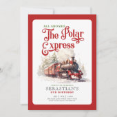 クリスマスレッドは極誕生日報表現告を行う 招待状 (正面)