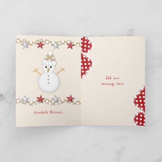 クリスマスレッドを愛する孫娘 シーズンカード (内部)