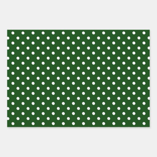 クリスマスレッドアンドグリーン水玉模様 ラッピングペーパーシート (正面)