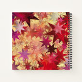 クリスマスレッドイエロースターズパーソナライズされたスクエア ノートブック (裏面)