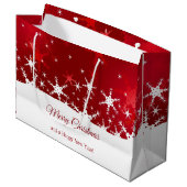 クリスマスレッドウィンターの雪片 ラージペーパーバッグ (正面アングル)