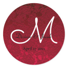 クリスマスレッドウィンターウェディングフローラモノグラム