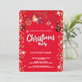 クリスマスレッドオーナメントダイヤモンド、雪片 招待状 (スタンド正面)