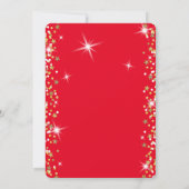 クリスマスレッドオーナメントダイヤモンド、雪片 招待状 (裏面)