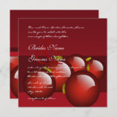 クリスマスレッドオーナメント結婚式招待状 招待状 (正面/裏面)