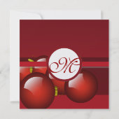 クリスマスレッドオーナメント結婚式招待状 招待状 (裏面)