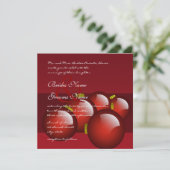 クリスマスレッドオーナメント結婚式招待状 招待状 (スタンド正面)