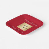 クリスマスレッドカフェバービジネスロゴ ペーパープレート (傾斜あり)