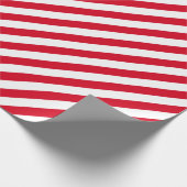 クリスマスレッドカラーホワイトストライプクリスマスズホリデー ラッピングペーパー (角)