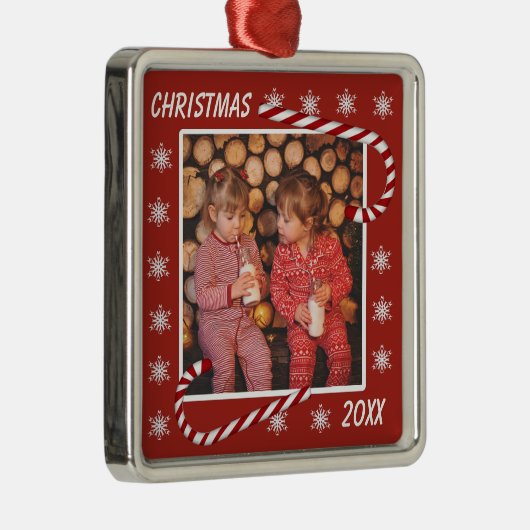 クリスマスレッドキャンディーキャンカスタムズの写真 メタルオーナメント (右)