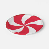 クリスマスレッドキャンディ ペーパープレート (アングル)