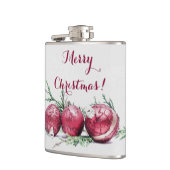 クリスマスレッドグリッターオーナメント油絵 フラスク (左)