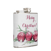 クリスマスレッドグリッターオーナメント油絵 フラスク (右)