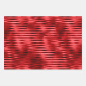 クリスマスレッドグリッタースパークルストライプズ ラッピングペーパーシート (正面3)