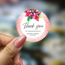 クリスマスレッドグリッターポインセチアありがとうござ結婚う