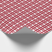 クリスマスレッドグリッドパターン ラッピングペーパー (角)