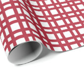 クリスマスレッドグリッドパターン ラッピングペーパー (ロールコーナー)